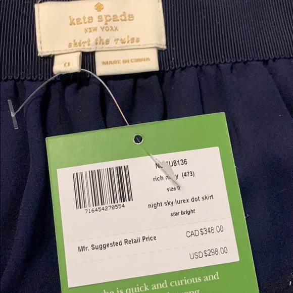 NEW KATE SPADE Night Sky Lurex Star Bright Dot Mini Skirt - Picture 7 of 8